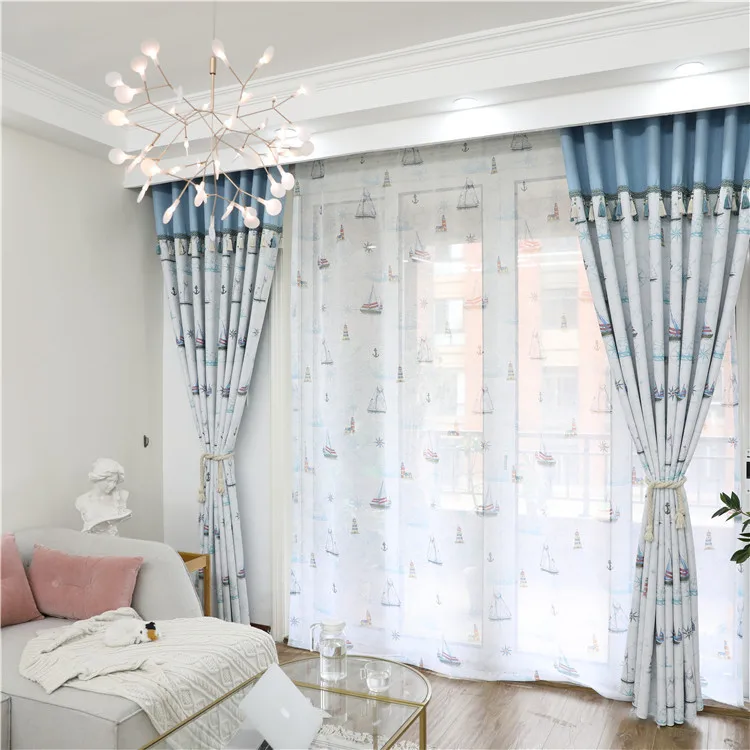 Конопляная печать AB версия парусных занавески для детской комнаты гостиной