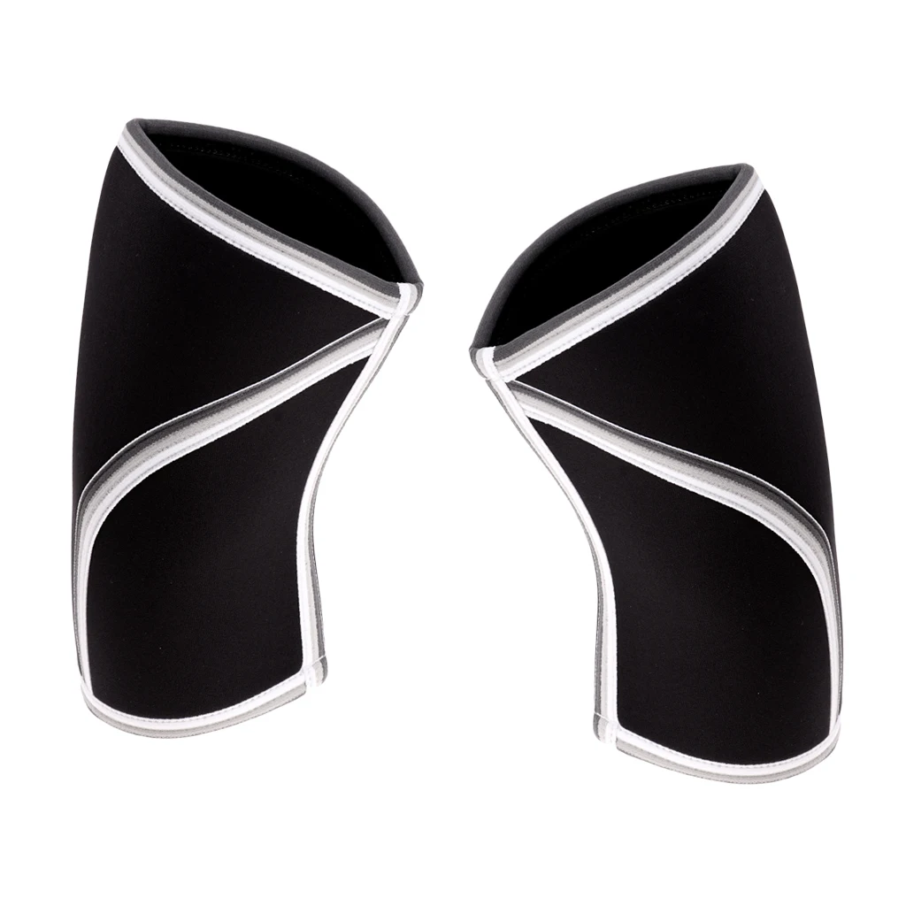 2 Pcs 7mm Neoprene Compression Knee Sleeves Support for Weightlifting, Powerlifting & Cross Training, Black