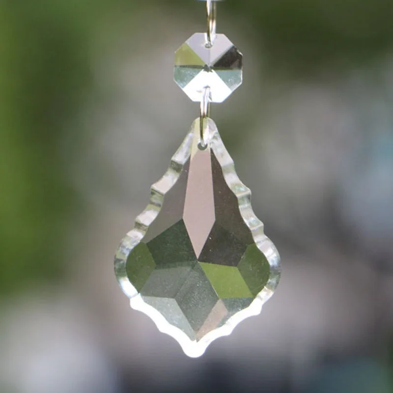 20pcs/lot Clear Glass Crystals Lamp Prisms Parts Hanging Drops Pendants DIY Decor Lighting Accessories