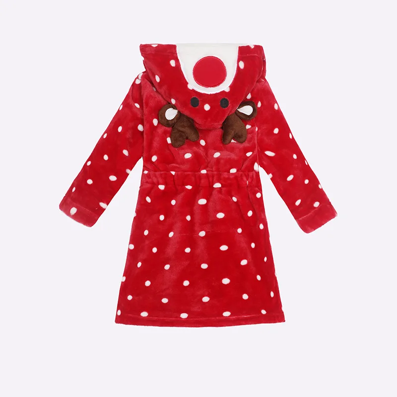New Winter Flannel Kids Sleepwear Robe For Baby Boy Girls Cartoon Animal Bathrobe Autumn Hooded Warm Children Pajamas Bathgrowns (8)