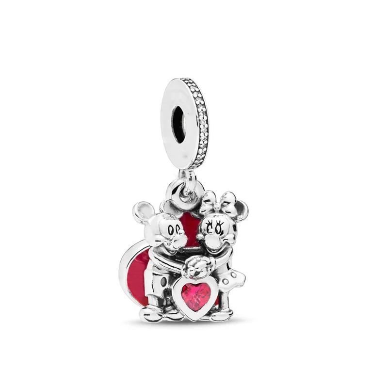 Charms 32 2 шт. серебряный дракон любовь животное Микки Шарм Подвеска подходит Pandora подвески, браслеты, ожерелья для женщин серебро DIY ювелирных изделий - Цвет: Charms 32