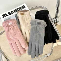 2022NEW Female winter Plush thickened warm and cold proof cycling touch screen windproof outdoor cycling five finger