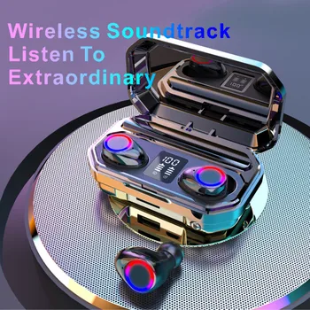 

Bluetooth Headset 5.0 In-ear Digital Binaural Call Stereo Waterproof LED Display Sport Waterproof Headsets Earbuds