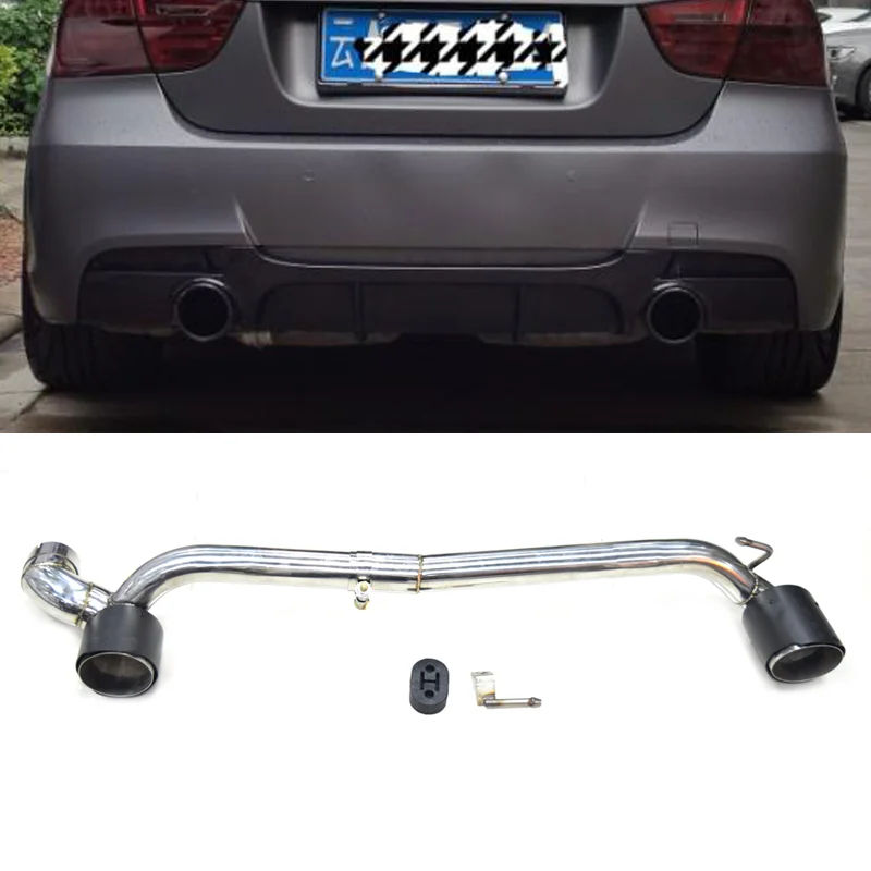 Автомобильные аксессуары двойной выхлопной наконечник для BMW E90 E92 320i 318i 325i