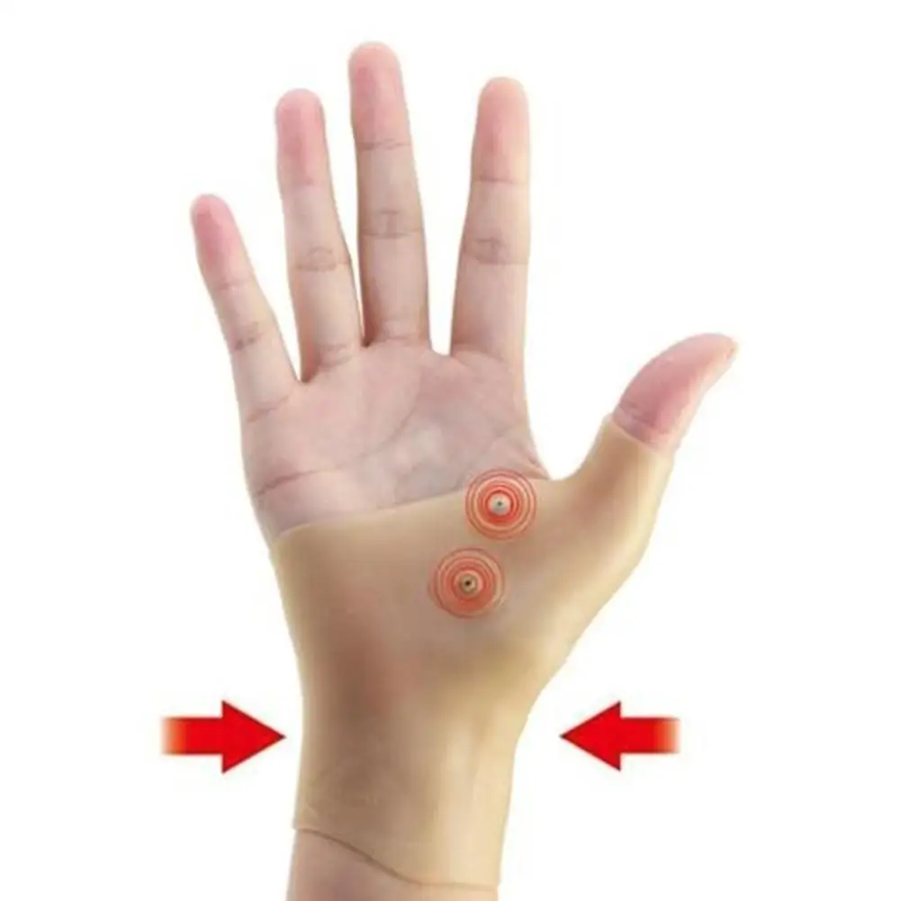 Tenosynovits Sprain Магнитная терапия запястья рук Поддержка силиконовые рукава перчатки