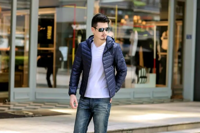 Autumn And Winter New Style Korean-style Ultra-Thin down Jacket Plus-sized Menswear Short Hooded Sports Jackets Outdoor