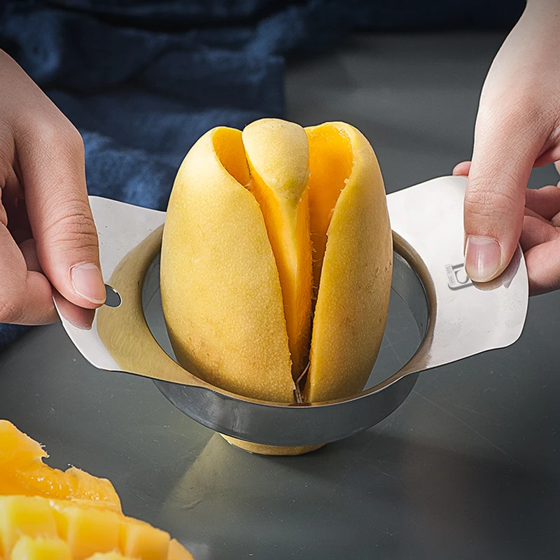 Mango Splitter Multi-function Fruit Divider for Cutting Mango Cubes Special Knife for Peeling Separating and Cutting Mangoes