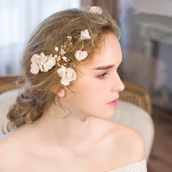 

Korean Women Rhinestone Pearl Hairpin Clip Elegent Wedding Headwear Accessories