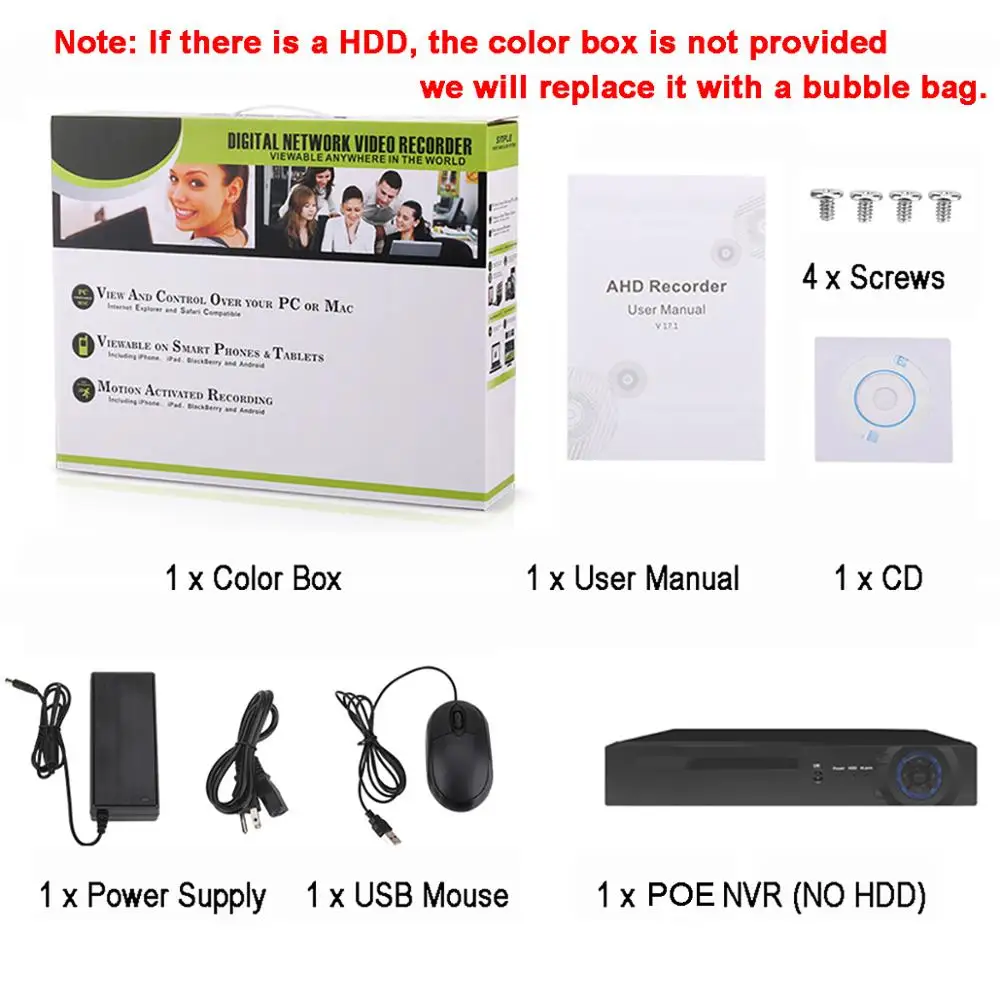 Цифровой видеорегистратор RUSFEIDA 4/8CH POE H.265 + NVR для HD 2/3/4/5MP IP камера домашнего