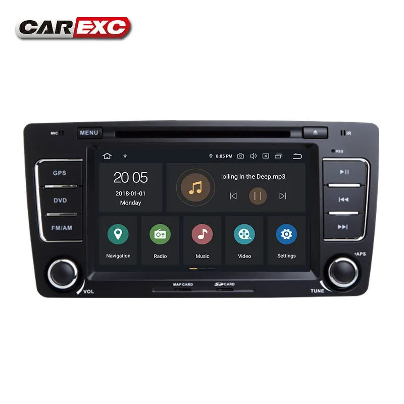 Sale 7 Inch Android 9.0 Octa Core Car DVD Player For SKODA/Octavia 2009-2013 Canbus WIFI GPS Navigation BT Radio USB FM Carplay 1