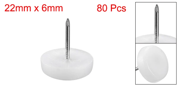 Furniture Leg Pads Furniture Pads 20/40/60/80pcs Furniture Feet Nail Plastic Glide Nails Chair Table Leg Protector Pads 16/20/22mm Diameter