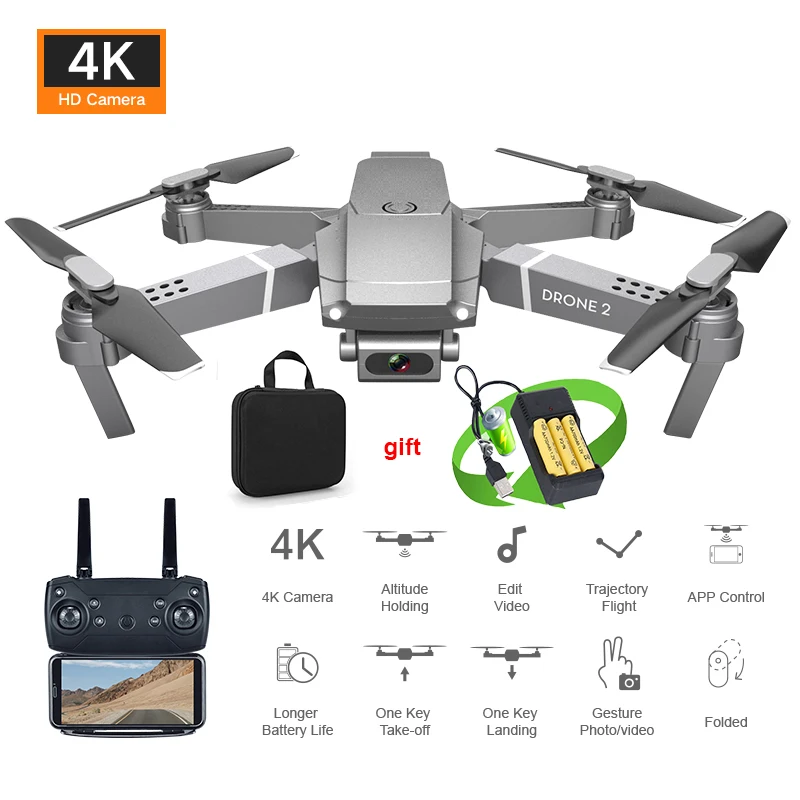 E68 wifi FPV мини Дрон Квадрокоптер с широкоугольной камерой HD 4K 1080P режим удержания высоты жесты RC складные дроны VS E58