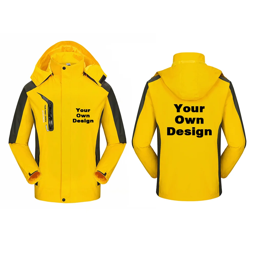Ваш собственный дизайн логотип бренда/изображение белые мужские и wo мужские уличные куртки размера плюс куртка мужская одежда HM1818 SA-8 - Цвет: yellow-2