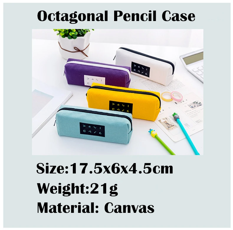 Large Capacity Canvas Pencil school Pencil Cases Bags Creative Cute Pen Box Pouch Case Office School Stationary Supplies