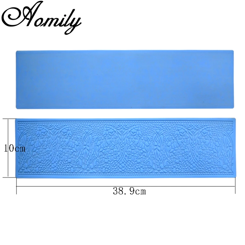 Aomily Luxury Flower Lace Silicone Mold Cake Border Decoration Tool Fondant Cake 3D Mold Food Grade Mat Mould Baking Flower