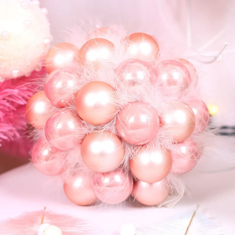 

2019 Christmas Tree Hanging Decorations Artificial Feather Christmas Plastic Ball Christmas Ornaments Decorations for Home Party