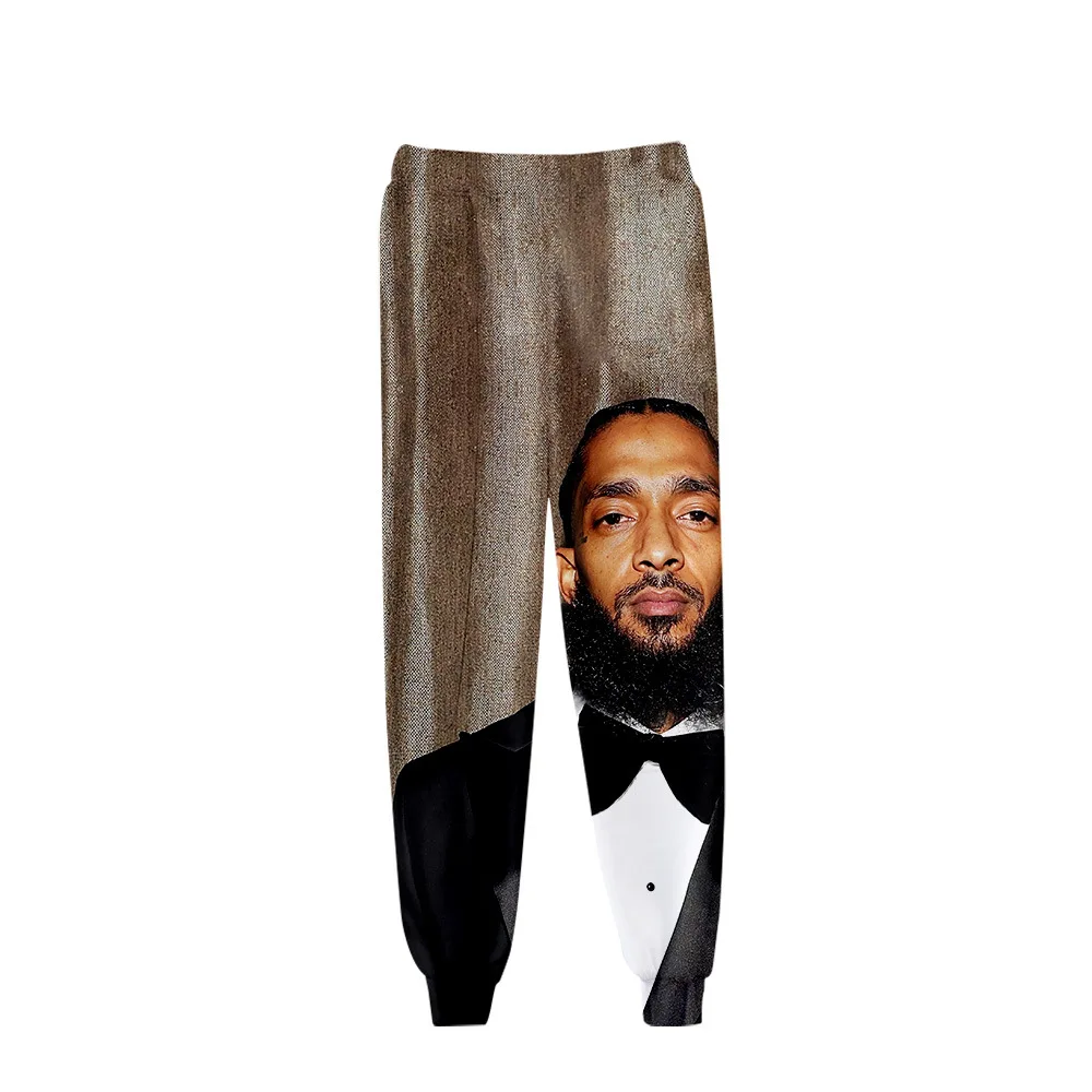 Европа и Америка рэп певец Nipsey Hussle тренд сувенир футболка цифровая печать лодыжки окаймленные брюки