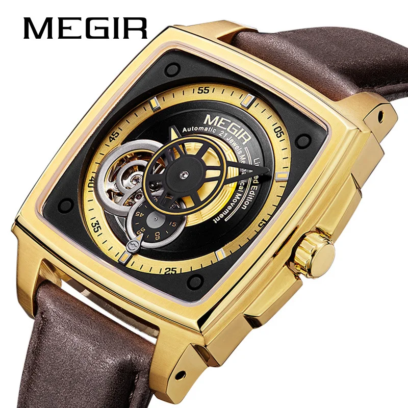 

MEGIR Luxury Creative Men Watch Top Brand Chronograph Quartz Watches Clock Men Leather Sport Army Military Wrist Watches Saat