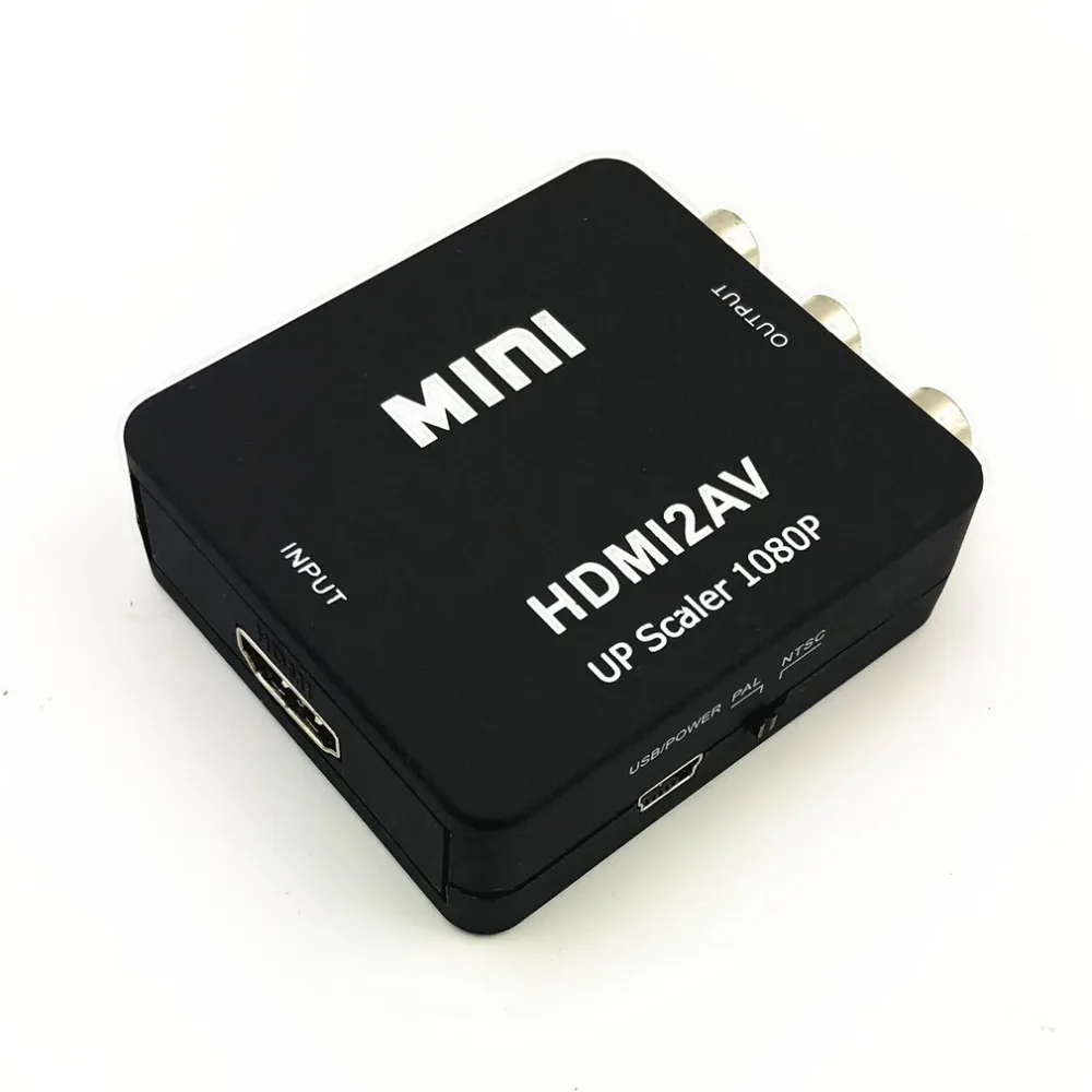 1080P мини HDMI к VGA к RCA AV композитный адаптер конвертер с 3,5 мм аудио кабель VGA2AV/CVBS+ аудио к ПК HDTV конвертер