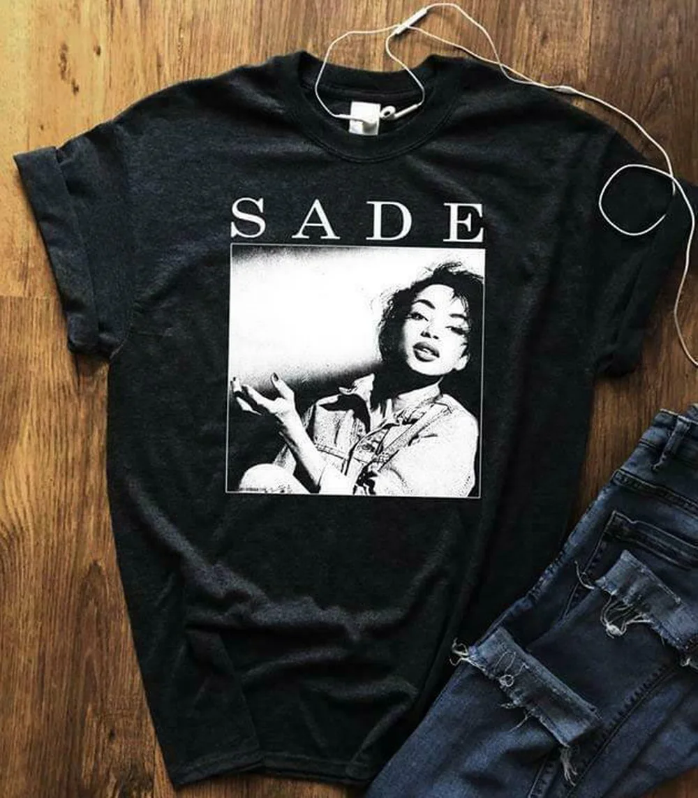 Sade Adu британская нигерийская певица Songwriter футболка Черная Хлопковая женская S-3XL