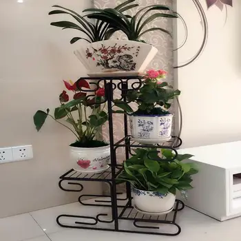

Multilayer, Wrought Iron Showy Sitting Room Floor Balcony Potted Indoor Decorative Money Plant Flowers Bracket Green Plant