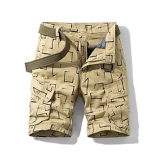 Aliexpress - 2021 Cotton Work Shorts men’s Summer solid color Multi Pocket Geometric printing Capris Men’s mid pants