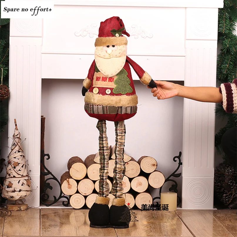 Большая Рождественская Кукла-Снеговик Санта-Клаус, рождественские украшения для дома, выдвижная фигурка Navidad, детские рождественские подарки, игрушка