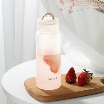 

New Simple Frosted Glass Bottle Creative Trend Water Bottle Student Fresh Water Bottle Harajuku Portable Water Bottle