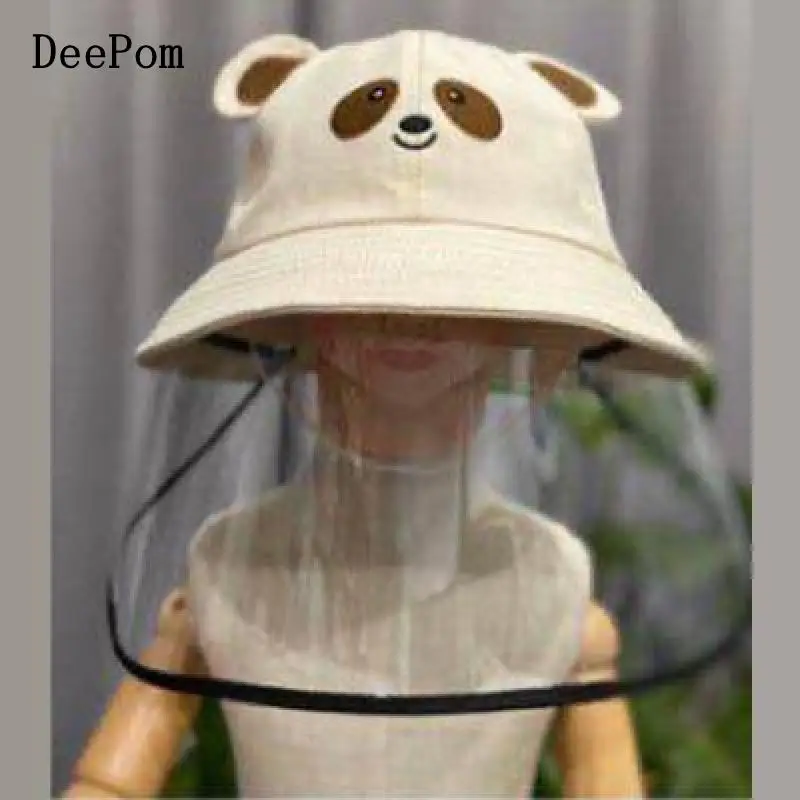 

DeePom Chilidren Bucket Hat With Plastic Cover Full Face Eye Protection Anti Droplet Splash Windproof Hats For Girl Boy Kids