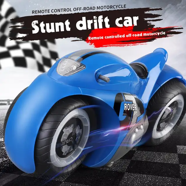 RC Motorcycle 2.4G RC Stunt Drift Car 1/12 Huge Transformable Motorcycle 180 Degree Flick Music Remote Control Drift Motorcycle 3