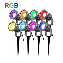 Стиль RGB 3 Вт 5 Вт COB светильник для садовой лужайки 220 В 110 в 12 В наружный светодиодный светильник-Спайк с дорожкой Ландшафтный водонепроницаемый точечный светильник