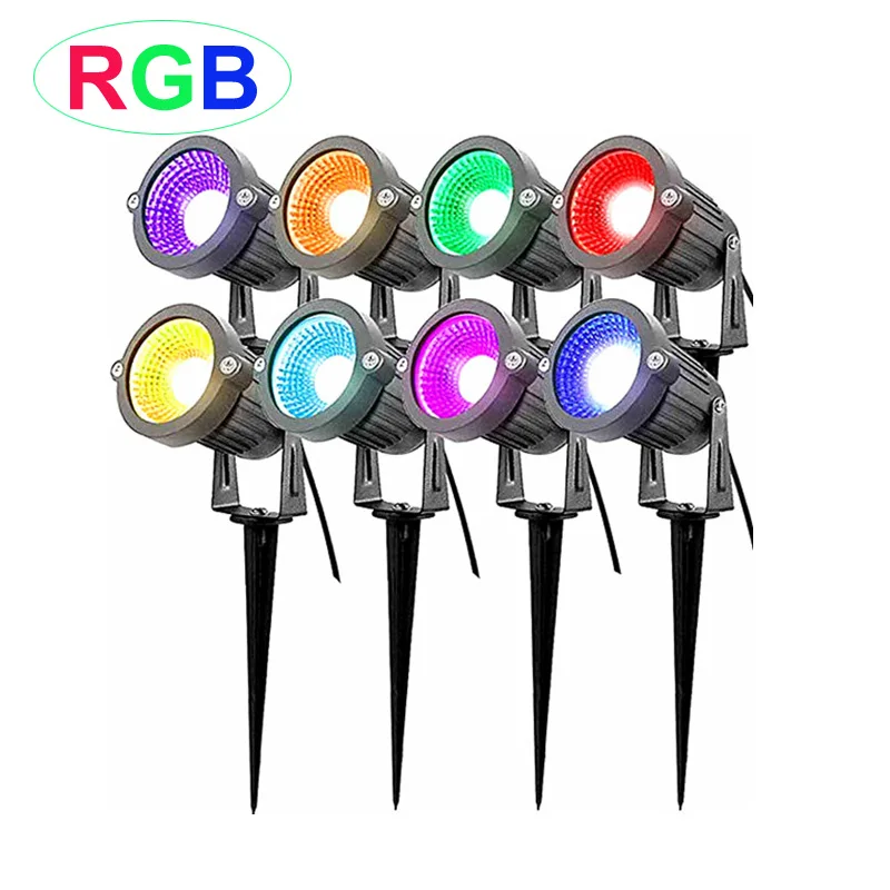 Новый стиль RGB 3 Вт 5 COB садовая газонная лампа 220 в 110 12 В уличный светодиодный