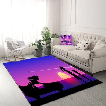 

Modern Printed Flannel Area Rug Living Room Bedroom Floor Carpet Decoration Mat Bedroom Anime Rug Rick And Morty Living Room Rug