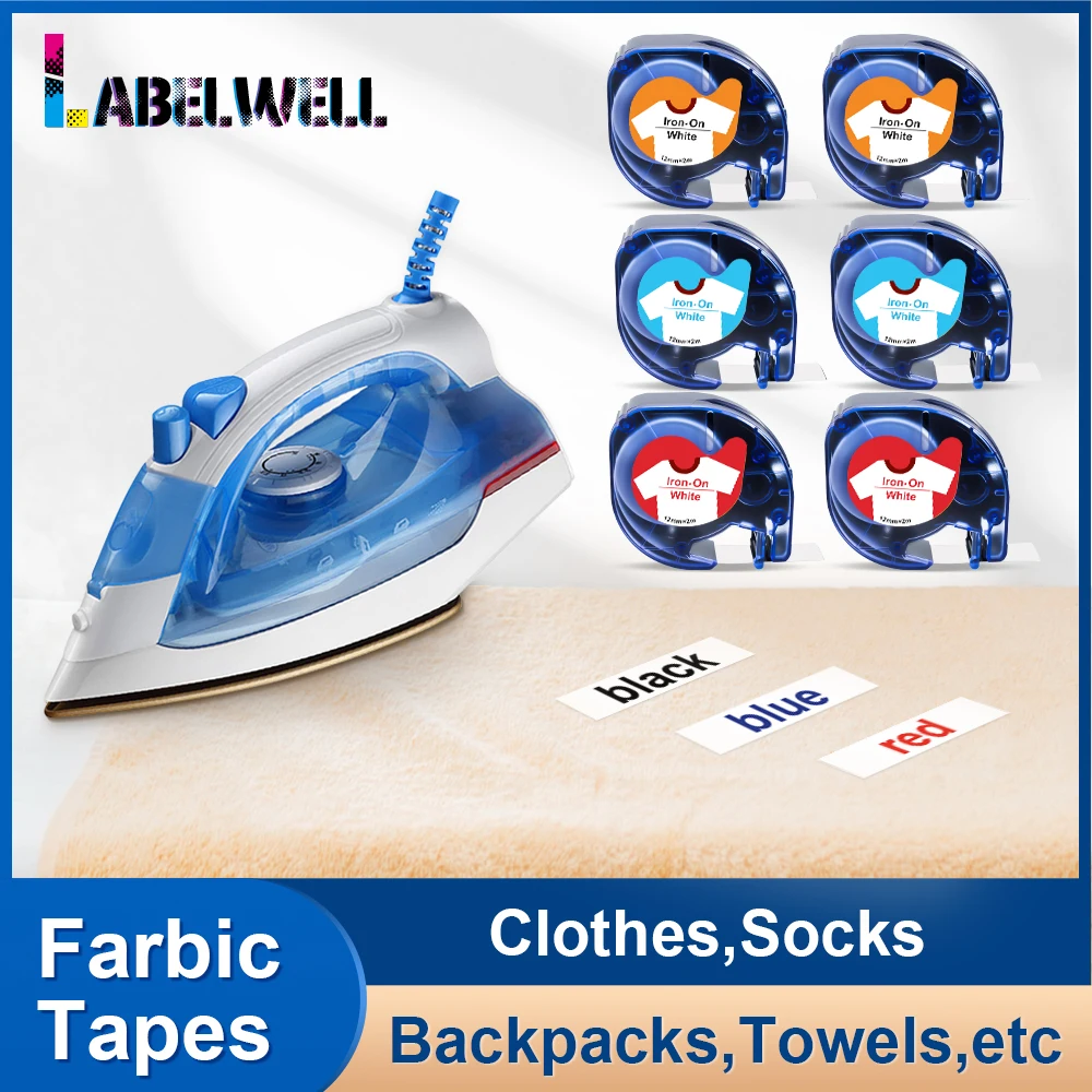 

Labelwell 12mm 18769 18773 18777 Fabric Tapes Compatible for Dymo Letratag LT Tape for Dymo LT-100H LT-100T QX 50 Label Maker