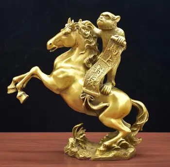 

Chinese Monkey Zodiac Animal Statue Bronze Horse Decoration Living Room Yuanbao Fengshui Decoration Immediately Seal Marquis