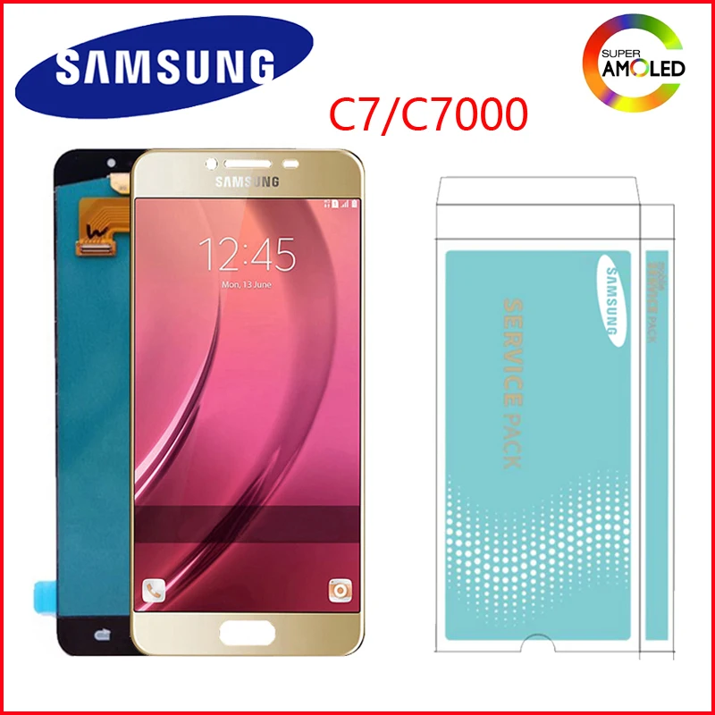 5," AMOLED ЖК-дисплей для Samsung Galaxy C7 ЖК-дисплей C7000 сенсорный экран дигитайзер Замена