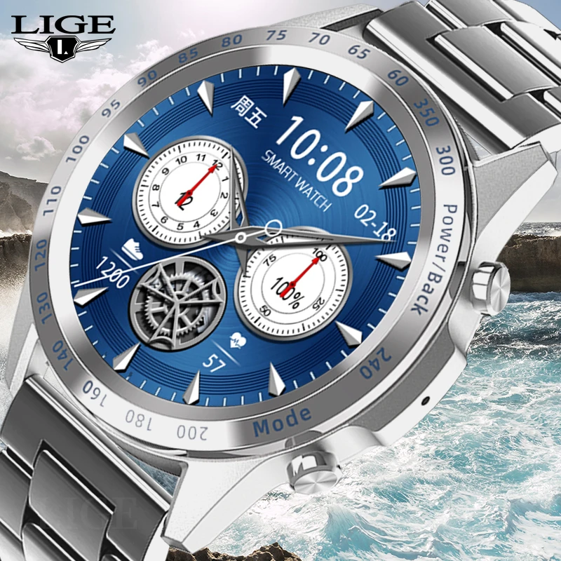 TRENDING! LIGE 2021 New Smart Watch Men Heart Rate Monitoring Blood Pressure Watch Sleep Fitness Tracker Dial Call Smartwatch For XiaoMi