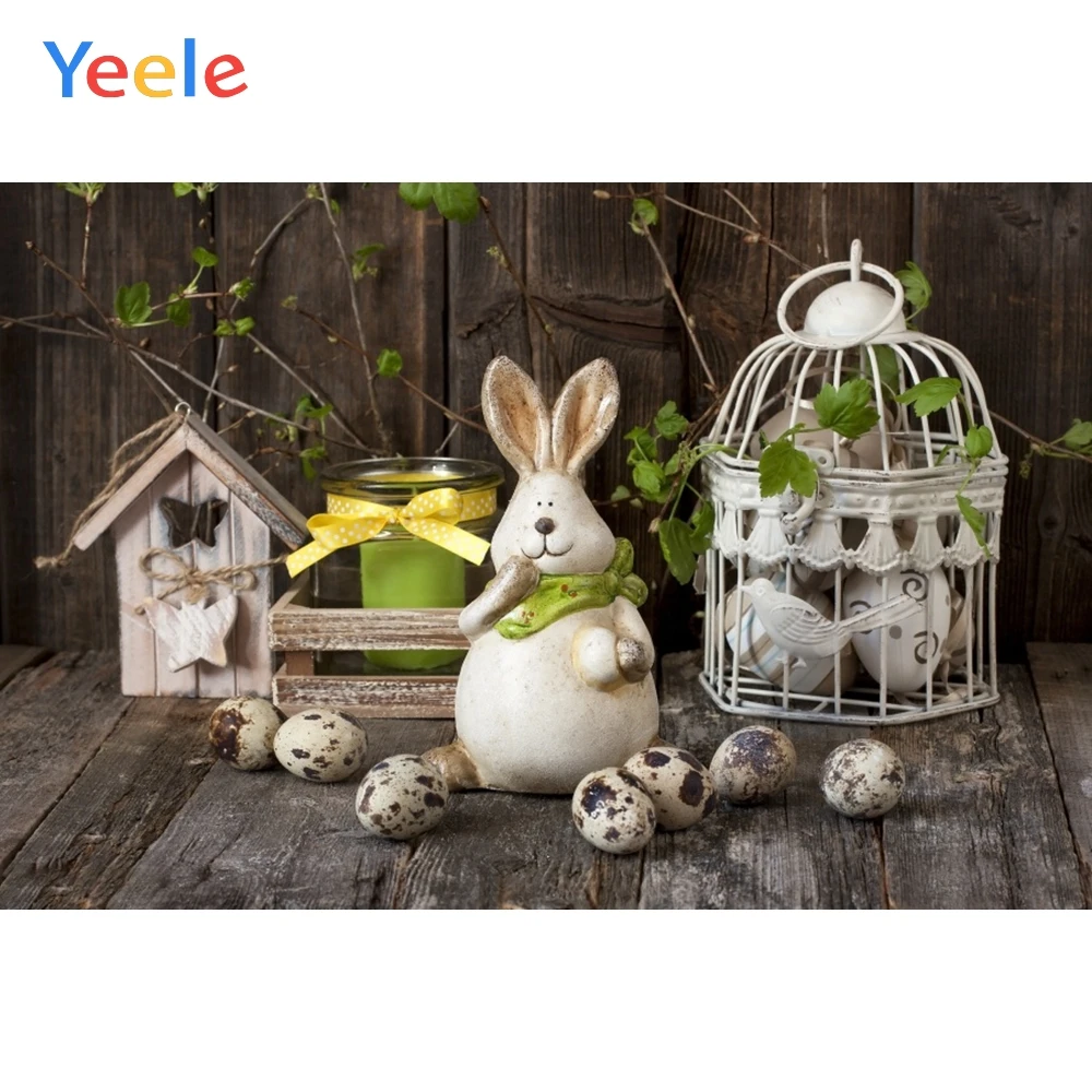 

Yeele Photo Backgrounds Easter Festival Wooden Planks Eggs Nest Bunny Baby Portrait Photographic Backdrops Photocall Studio