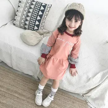 

2019 wholesale girls patchwork dress autumn cotton tulle fashion girls dresses 2-7 years HX526