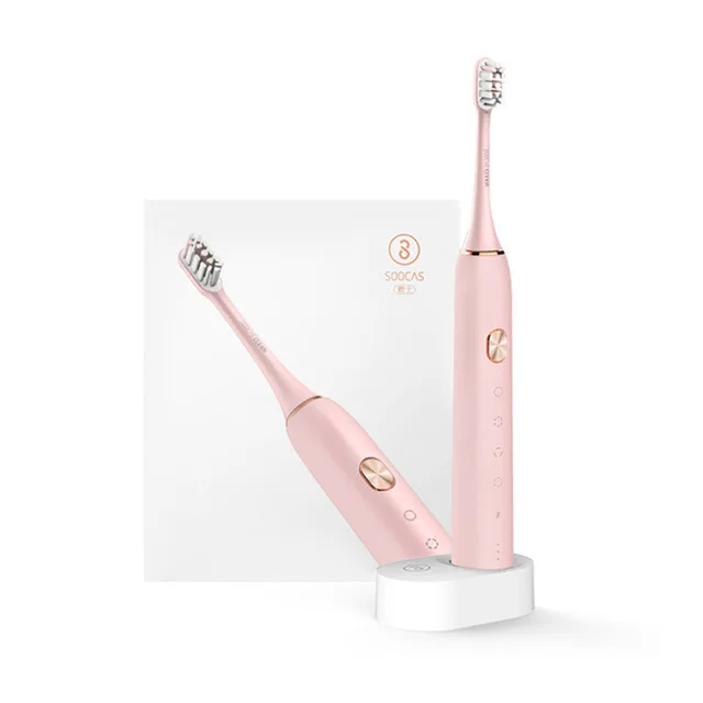 Xiaomi Soocas X3 звуковая электрическая зубная щетка Беспроводная зарядка для взрослых Водонепроницаемая ультразвуковая автоматическая зубная щетка Mijia - Цвет: Soocas Pink
