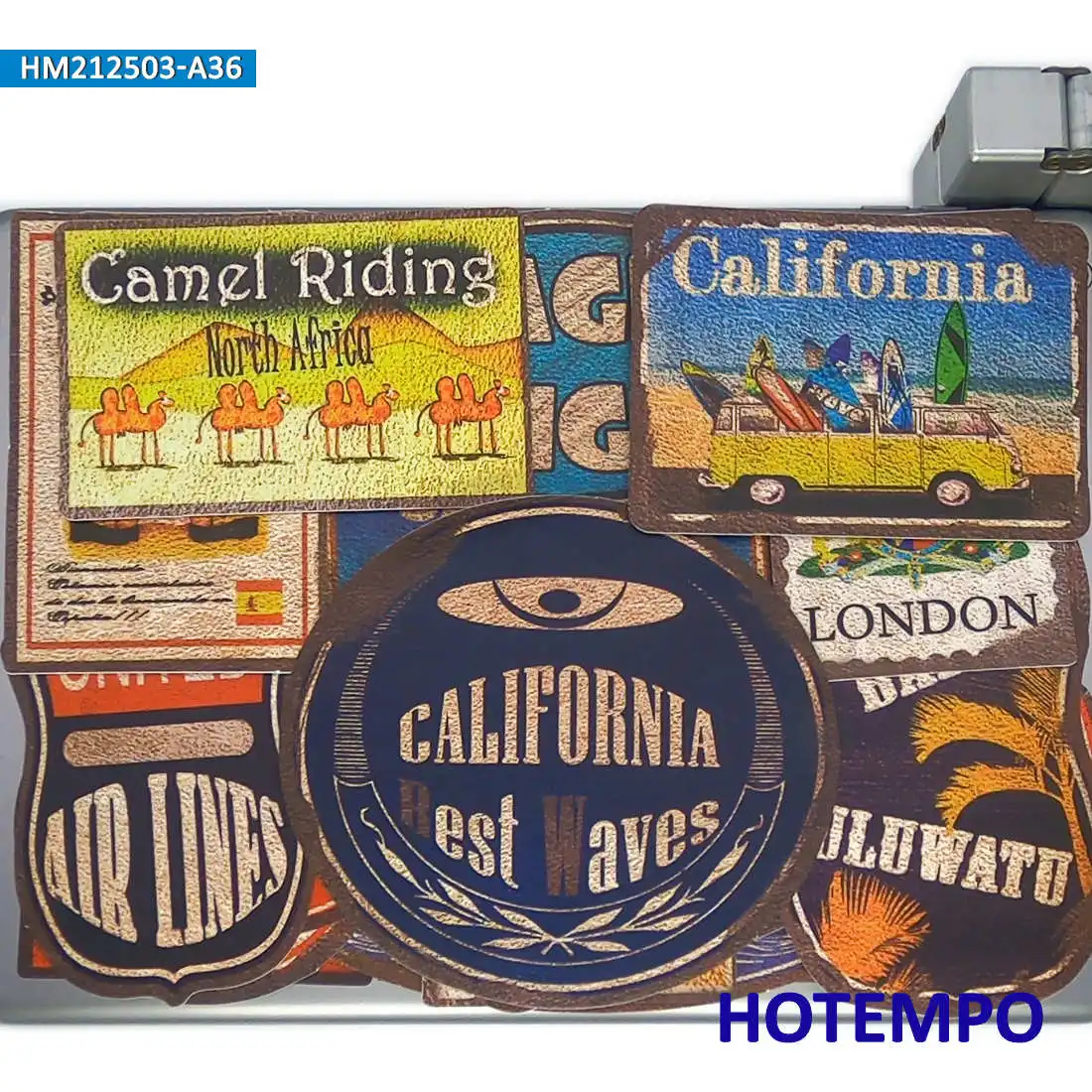 10/20/36 Stück, Retro Reiseposter Aufkleber, Staub rostige Erosion Stil, Lustige Aufkleber, für Telefon, Laptop, Gepäck, Fahrrad, Motorrad, Skateboard, Gitarre, Helme, Autoaufkleber – Detail 7
