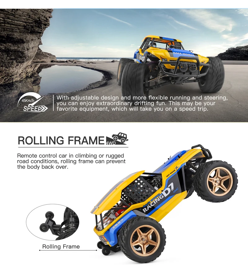 Wltoys 1/12 45 км/ч 4WD высокоскоростной р/у автомобиль для дрифта RC багги для пустыни электрический спортивный автомобиль 12402-A дистанционное управление детские игрушки