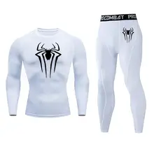 Высокое качество Человек-паук Новое термобелье мужские комплекты нижнего белья компрессионное пот быстросохнущее термобелье Мужская одежда