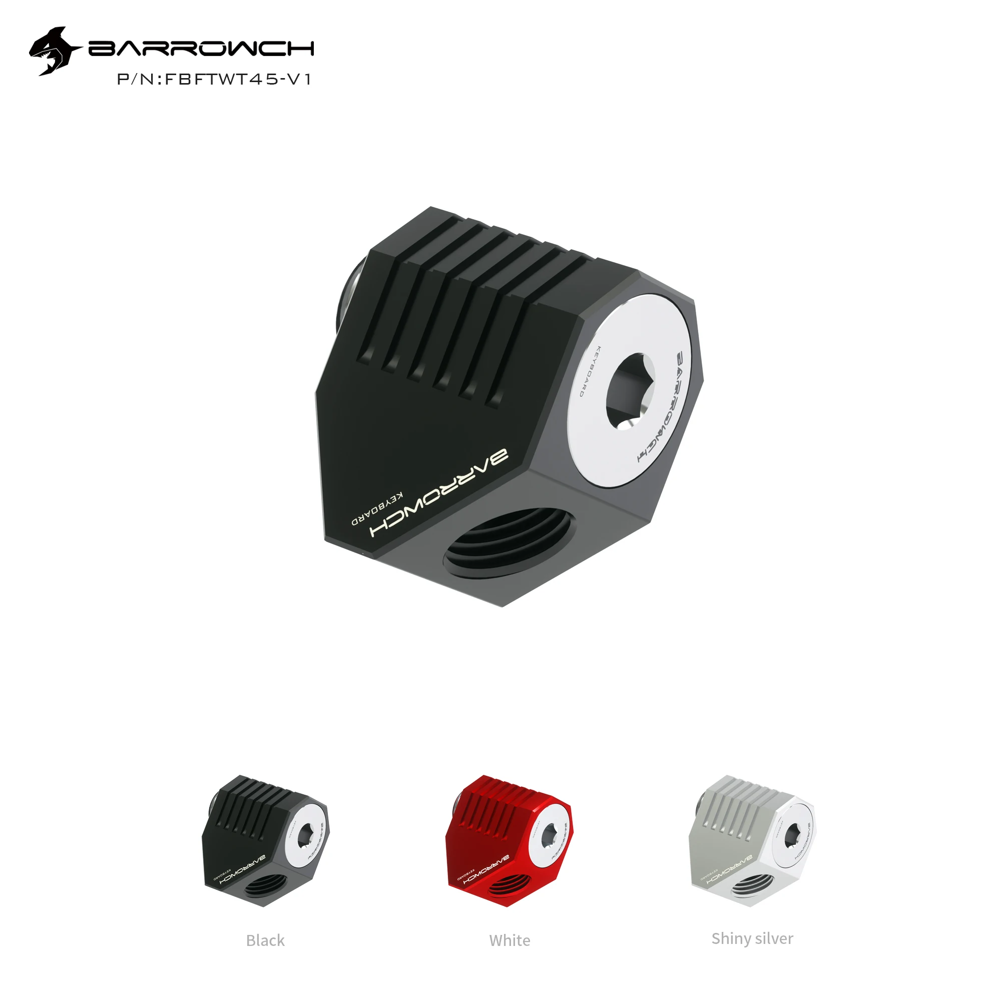 

BarrowCH FBFTWT45-V1 Water Cooling For PC Accessories 45 Degree Fitting G1/4 DIY Red/Silver/Black For Hard Tube Pipes