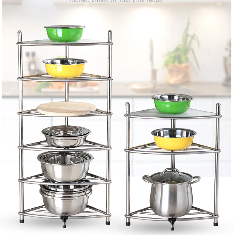  Multi-layer Stainless 304 Steel Cooker Rack Kitchen Shelf Fan-shaped Corner To Accommodate Tripod K - 4000138987404