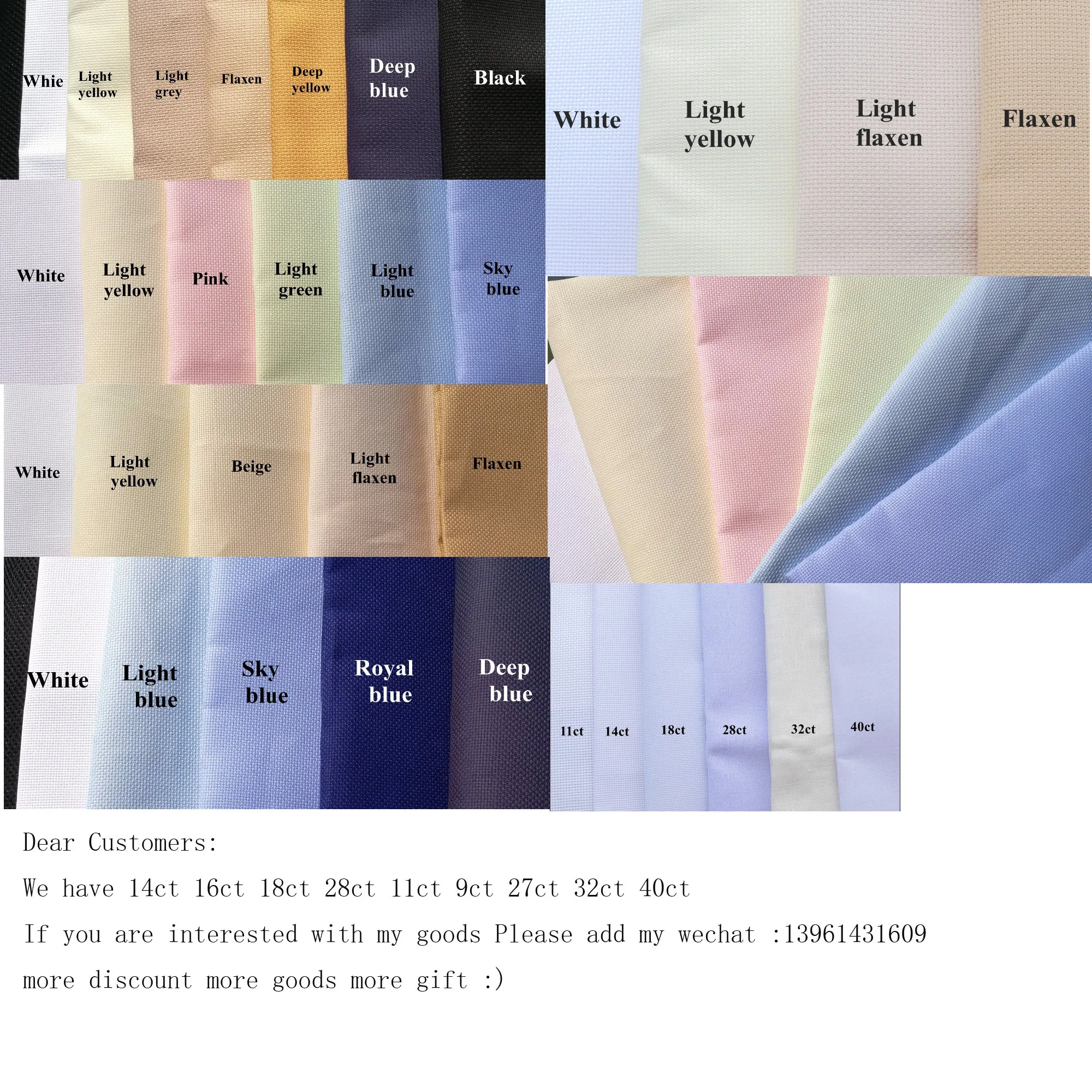9TH ONEROOM 100% Cotton 14CT Embroidery / Cross Stitch Fabric Canvas Aida Cloth---Make Any Size | Дом и сад
