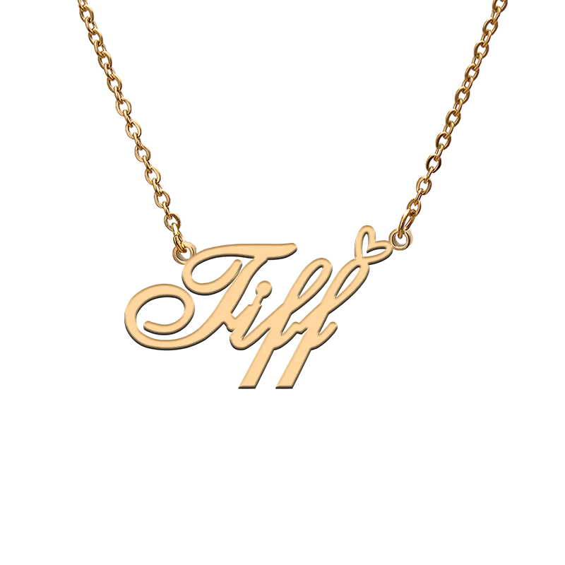 Ожерелье с персонализированным персонажем Бог любовным сердцем именем Tiff для