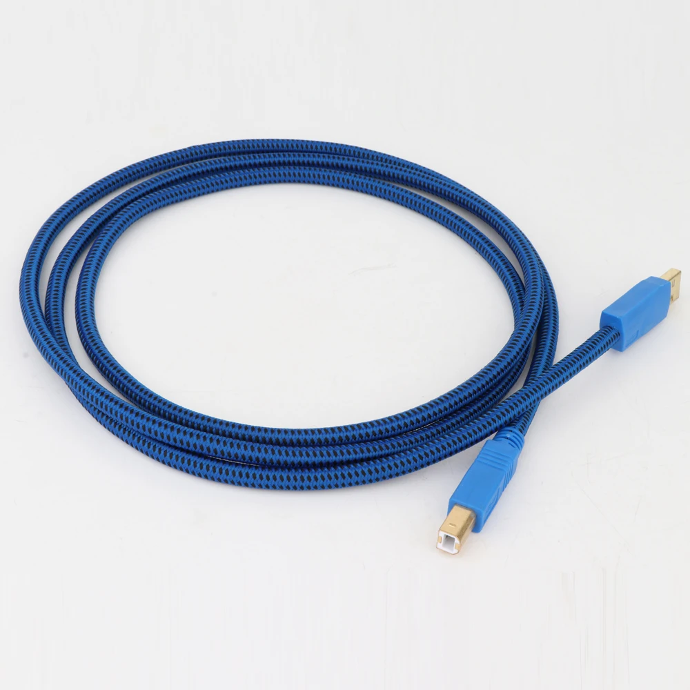 One Pieces USB Blau-Schwarz-Proof Protection Network mit vergoldetem USB-Anschluss A-auf-B-Typ-Kabel für Druckerscanner – Detail 8