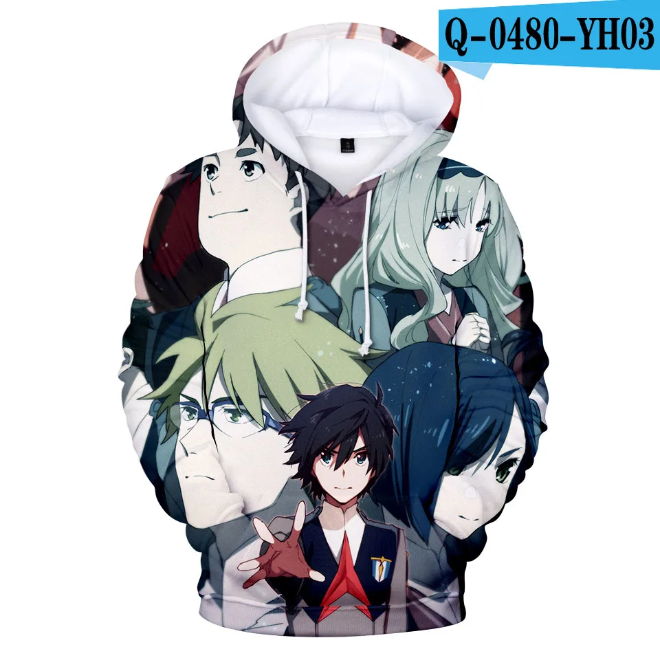 Небесно-голубой Aikooki Darling In The Franxx 3D с капюшоном Популярные Аниме 3D мужские толстовки с принтом женские толстовки нейтральная уличная одежда Повседневная - Цвет: Небесно-голубой