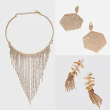 Flatfoosie модное ожерелье-чокер с кисточкой и кристаллами для женщин богемное очаровательное массивное ожерелье с подвеской ювелирное изделие подарок